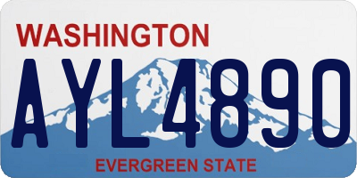 WA license plate AYL4890