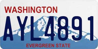 WA license plate AYL4891