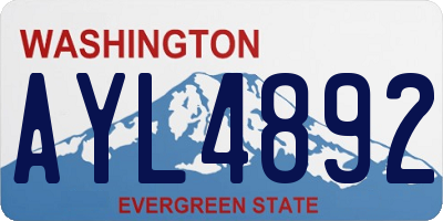 WA license plate AYL4892