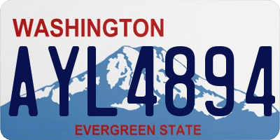 WA license plate AYL4894