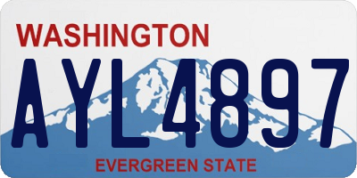 WA license plate AYL4897
