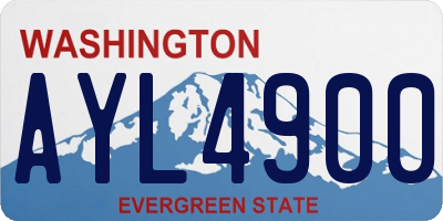 WA license plate AYL4900