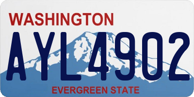 WA license plate AYL4902