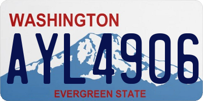 WA license plate AYL4906