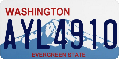 WA license plate AYL4910