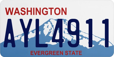 WA license plate AYL4911