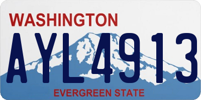 WA license plate AYL4913