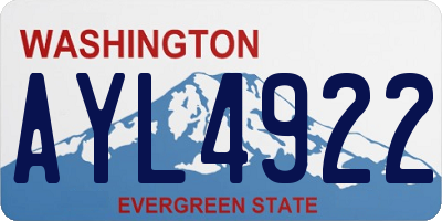 WA license plate AYL4922