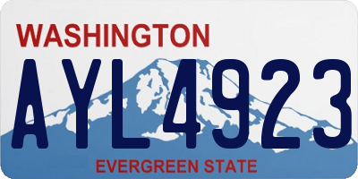 WA license plate AYL4923