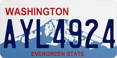 WA license plate AYL4924