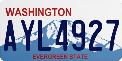 WA license plate AYL4927