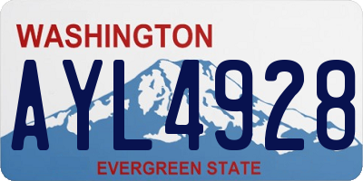 WA license plate AYL4928