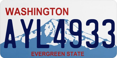 WA license plate AYL4933