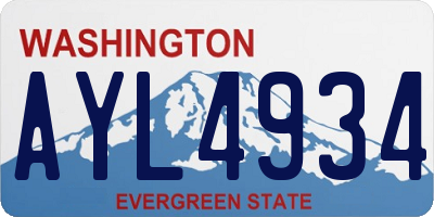 WA license plate AYL4934