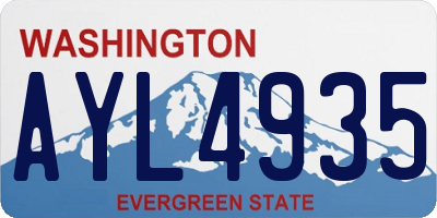 WA license plate AYL4935