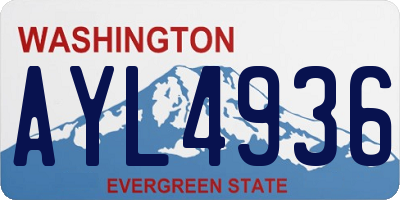 WA license plate AYL4936