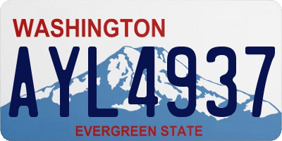 WA license plate AYL4937