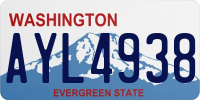 WA license plate AYL4938