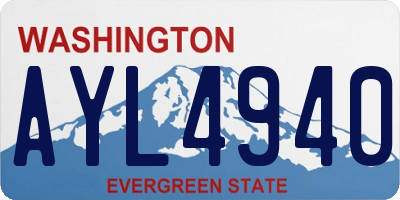 WA license plate AYL4940