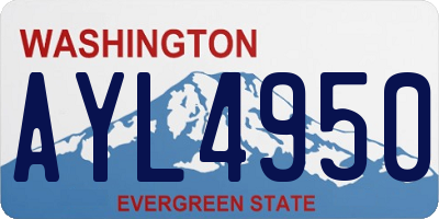 WA license plate AYL4950