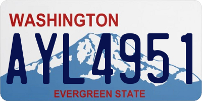 WA license plate AYL4951