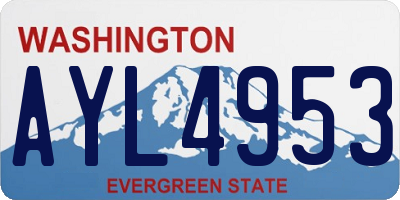 WA license plate AYL4953