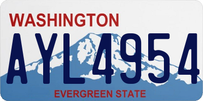 WA license plate AYL4954