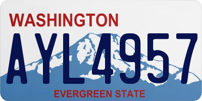 WA license plate AYL4957