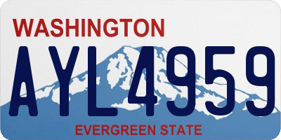 WA license plate AYL4959