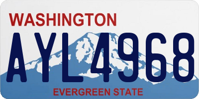 WA license plate AYL4968