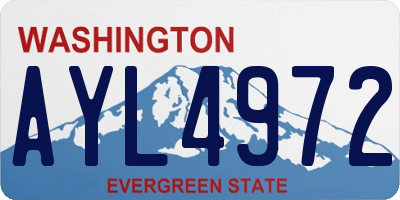 WA license plate AYL4972