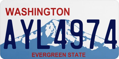 WA license plate AYL4974