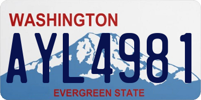WA license plate AYL4981