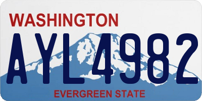 WA license plate AYL4982