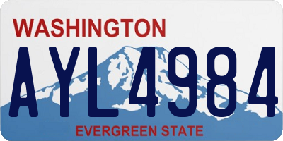 WA license plate AYL4984