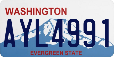 WA license plate AYL4991