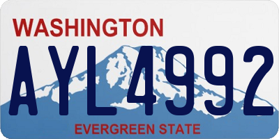 WA license plate AYL4992