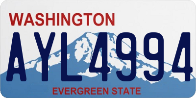 WA license plate AYL4994