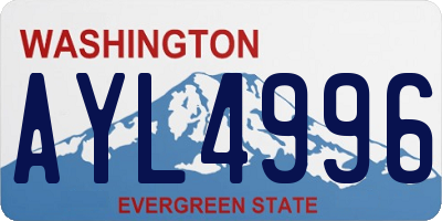 WA license plate AYL4996