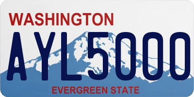 WA license plate AYL5000