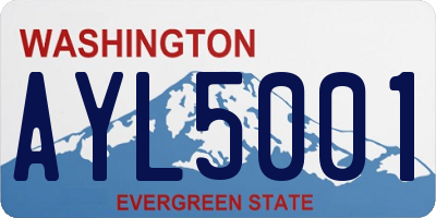 WA license plate AYL5001