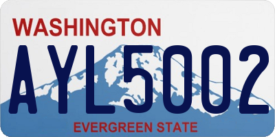 WA license plate AYL5002