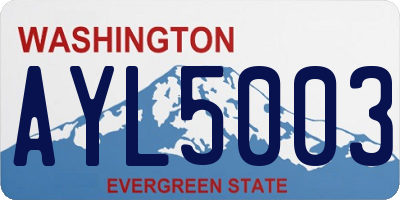 WA license plate AYL5003