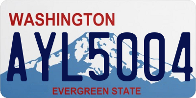 WA license plate AYL5004