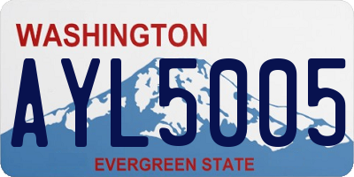 WA license plate AYL5005