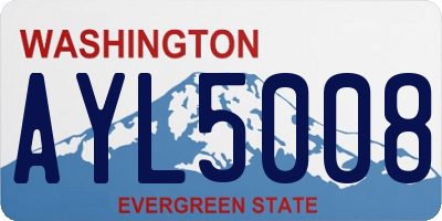 WA license plate AYL5008