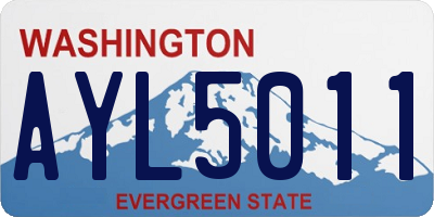 WA license plate AYL5011