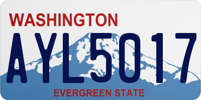 WA license plate AYL5017