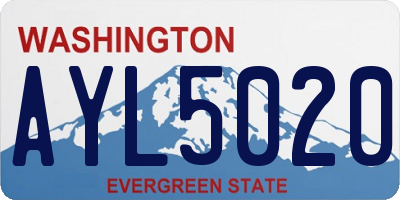 WA license plate AYL5020
