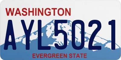 WA license plate AYL5021